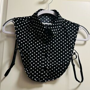 Polka Dot Black and White Fake Collar Women's Top